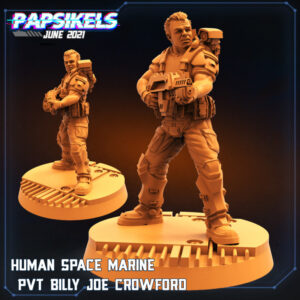 HUMAN SPACE MARINE PVT BILLY JOE CROWFORD resinarmies.com papsikels 3dprint