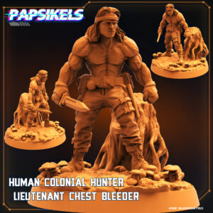 HUMAN COLONIAL HUNTER LIEUTENANT CHEST BLEEDER MACHETE resinarmies.com papsikels 3dprint