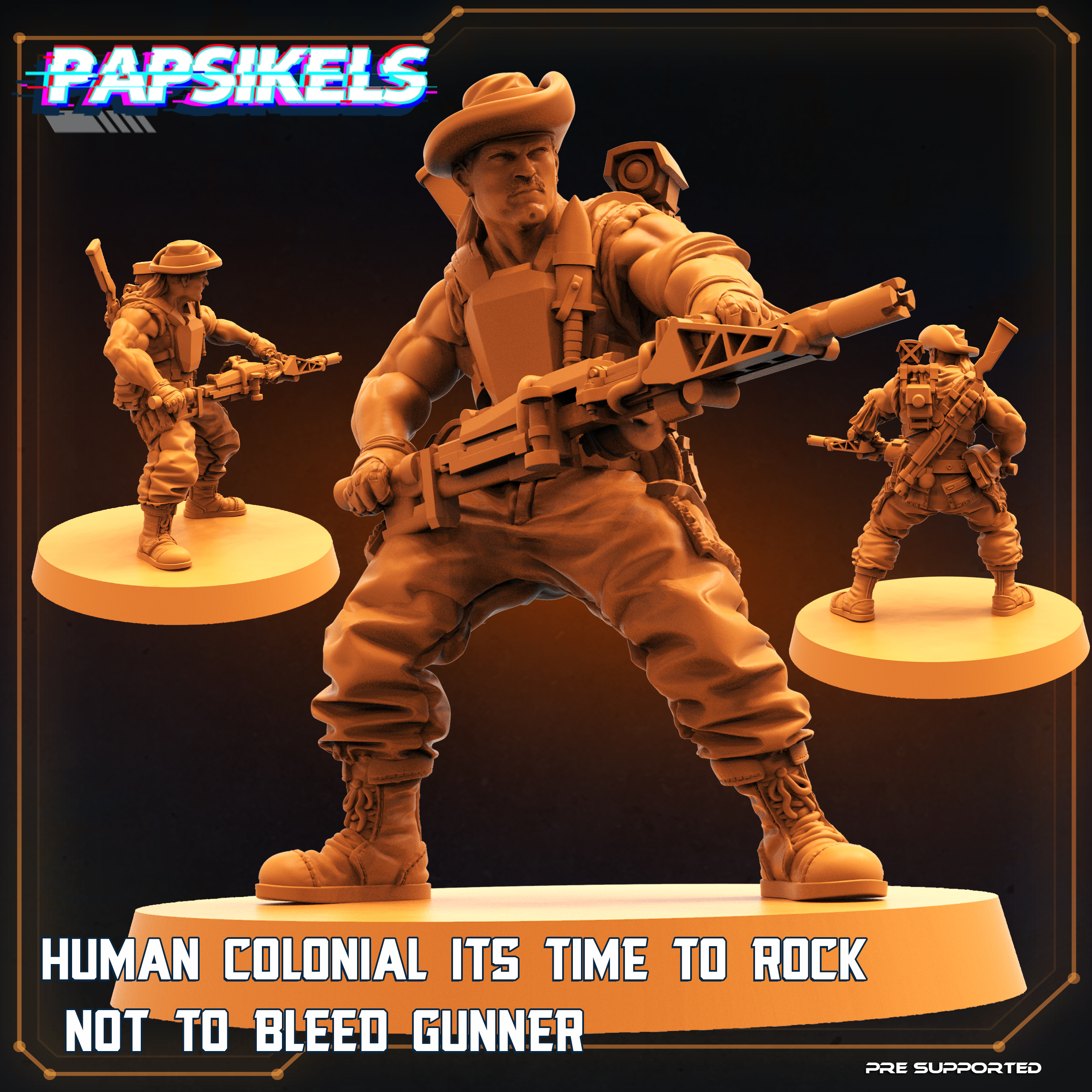 HUMAN COLONIAL ITS TIME TO ROCK NOT TO BLEED GUNNER resinarmies.com papsikels 3dprint