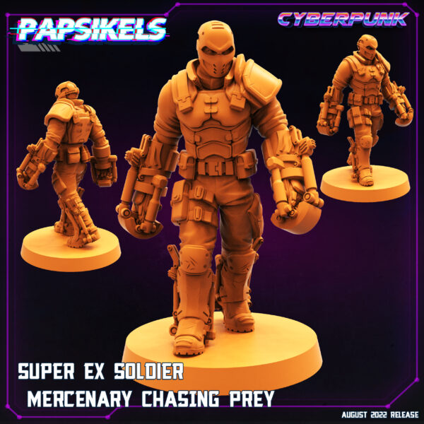 SUPER EX SOLDIER MERCENARY CHASING PREY resinarmies.com papsikels 3dprint