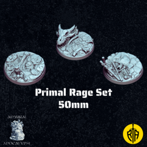 Primal Rage Set - X3 50mm basesAdmiral_Apocalipse_bases_resinarmies.com_3dprinted_miniatures_store_resin_mini