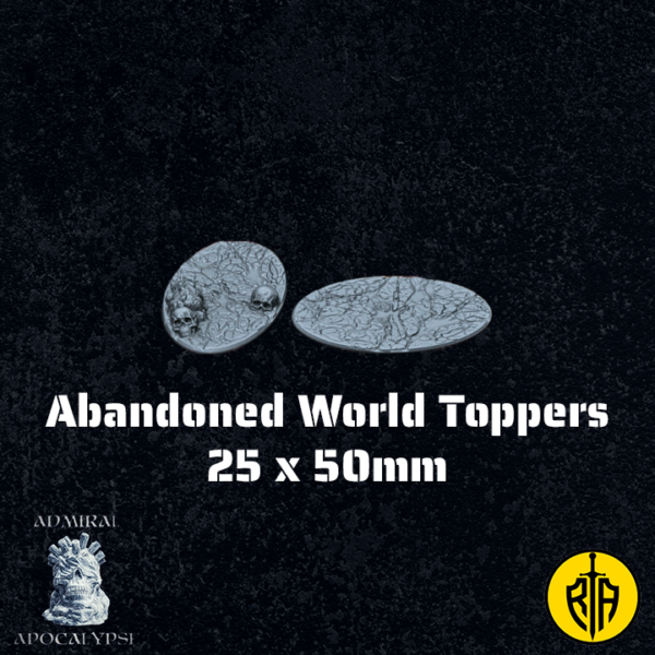 Abandoned World Set - 25x50mm toppersAdmiral_Apocalipse_bases_resinarmies.com_3dprinted_miniatures_store_resin_mini