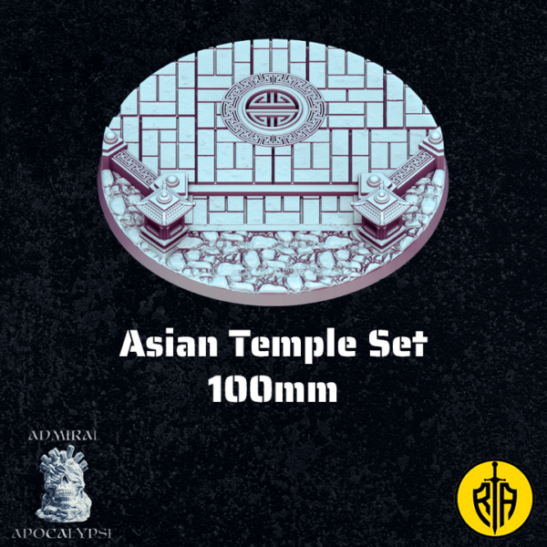 Asian Temple Set - 100mm baseAdmiral_Apocalipse_bases_resinarmies.com_3dprinted_miniatures_store_resin_mini