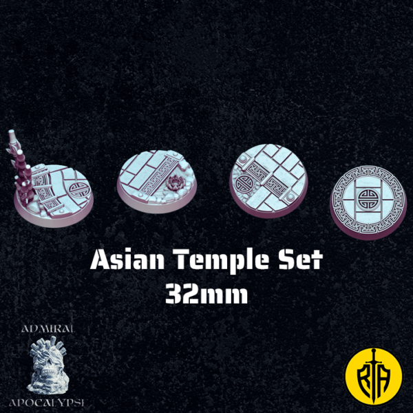 Asian Temple Set - 32mm baseAdmiral_Apocalipse_bases_resinarmies.com_3dprinted_miniatures_store_resin_mini