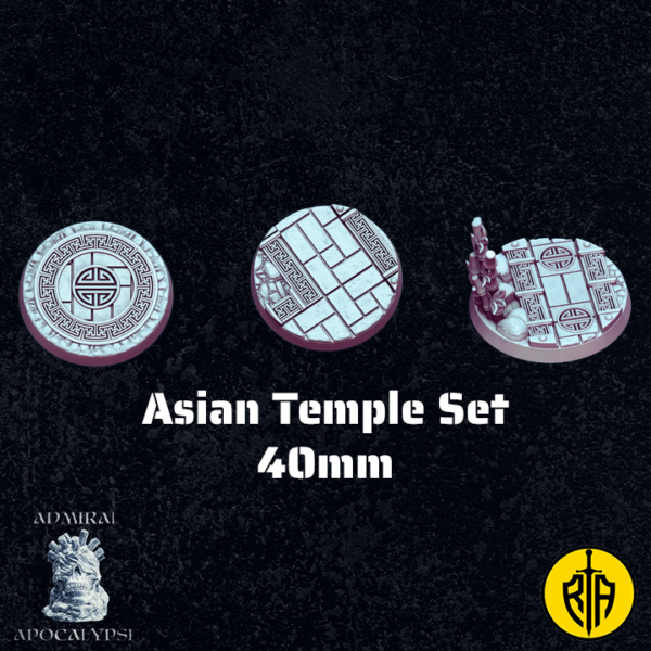 Asian Temple Set - 40mm baseAdmiral_Apocalipse_bases_resinarmies.com_3dprinted_miniatures_store_resin_mini