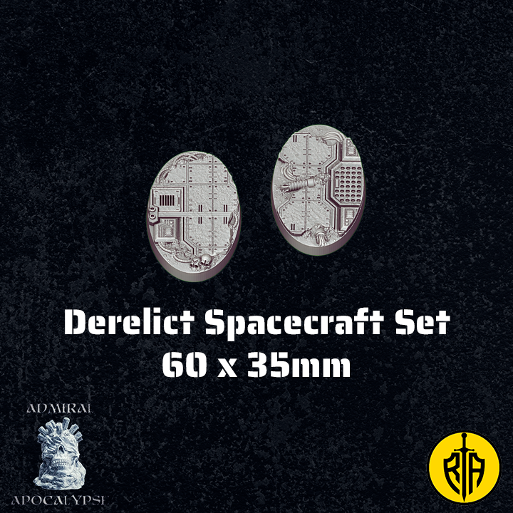 Derelict Spacecraft Set - X2 60x35mm basesAdmiral_Apocalipse_bases_resinarmies.com_3dprinted_miniatures_store_resin_mini