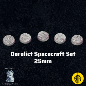 Derelict Spacecraft Set - X5 25mm basesAdmiral_Apocalipse_bases_resinarmies.com_3dprinted_miniatures_store_resin_mini