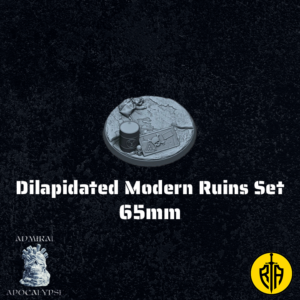 Dilapidated Modern Ruins Set - 65mm baseAdmiral_Apocalipse_bases_resinarmies.com_3dprinted_miniatures_store_resin_mini