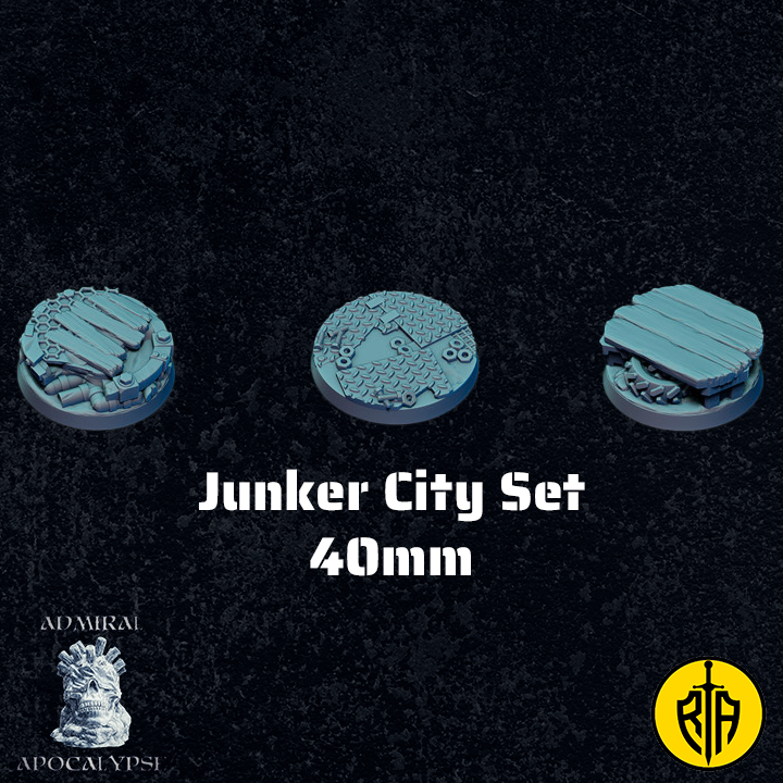Junker City Set - 40mm baseAdmiral_Apocalipse_bases_resinarmies.com_3dprinted_miniatures_store_resin_mini
