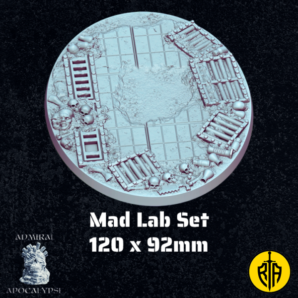 Mad Lab Set - 120x92mm baseAdmiral_Apocalipse_bases_resinarmies.com_3dprinted_miniatures_store_resin_mini