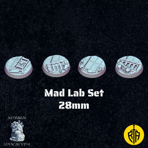 Mad Lab Set - 28mm baseAdmiral_Apocalipse_bases_resinarmies.com_3dprinted_miniatures_store_resin_mini