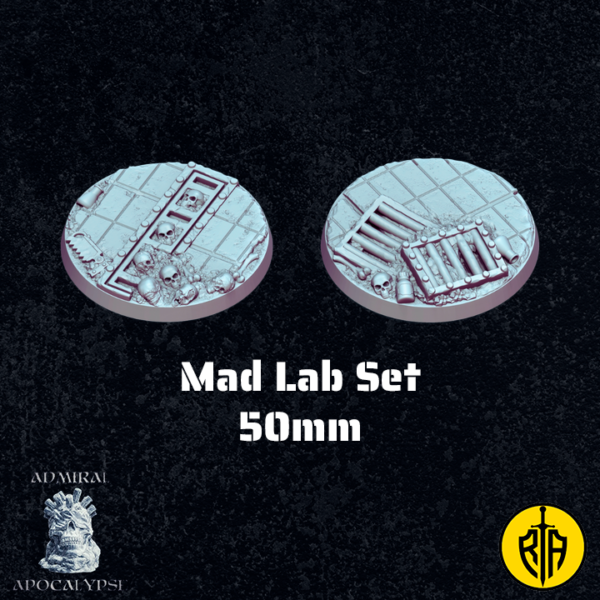 Mad Lab Set - 50mm baseAdmiral_Apocalipse_bases_resinarmies.com_3dprinted_miniatures_store_resin_mini