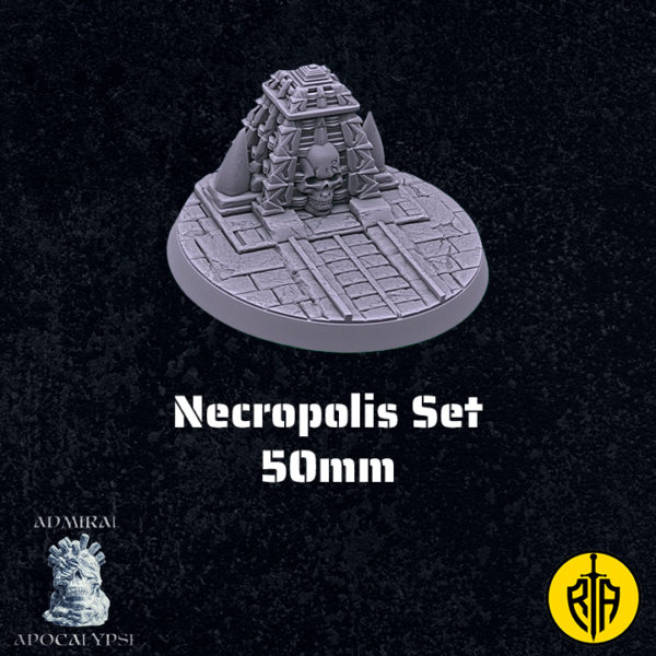 Necropolis Set - 50mm baseAdmiral_Apocalipse_bases_resinarmies.com_3dprinted_miniatures_store_resin_mini