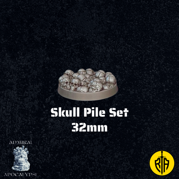 Skull Pile Set - 32mm baseAdmiral_Apocalipse_bases_resinarmies.com_3dprinted_miniatures_store_resin_mini