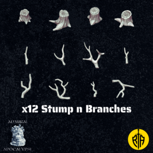 Stump n BranchesAdmiral_Apocalipse_bases_resinarmies.com_3dprinted_miniatures_store_resin_mini