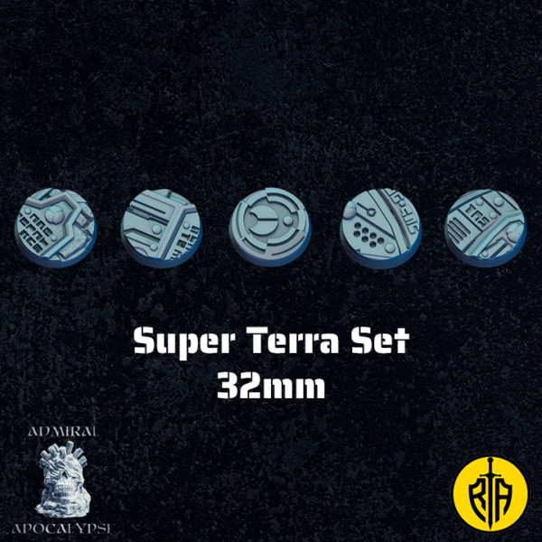 Super Terra Set - 32mm baseAdmiral_Apocalipse_bases_resinarmies.com_3dprinted_miniatures_store_resin_mini