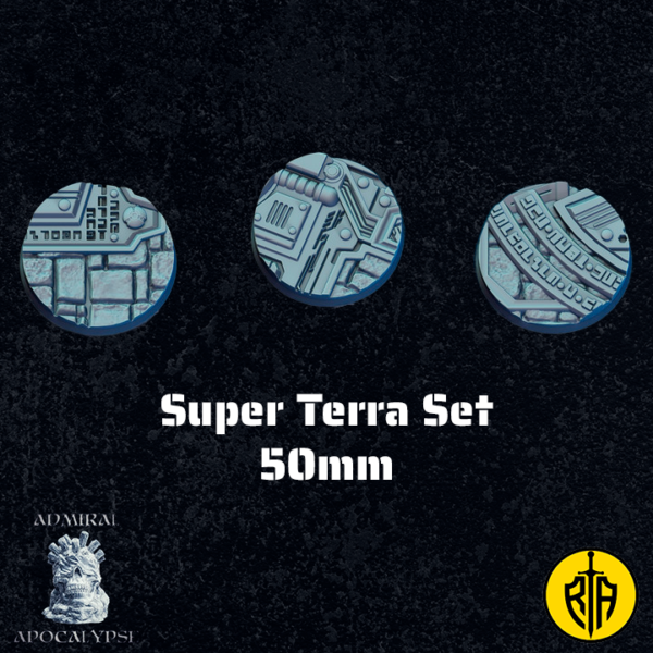 Super Terra Set - 50mm baseAdmiral_Apocalipse_bases_resinarmies.com_3dprinted_miniatures_store_resin_mini