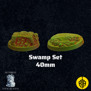 Swamp Set - 40mm baseAdmiral_Apocalipse_bases_resinarmies.com_3dprinted_miniatures_store_resin_mini