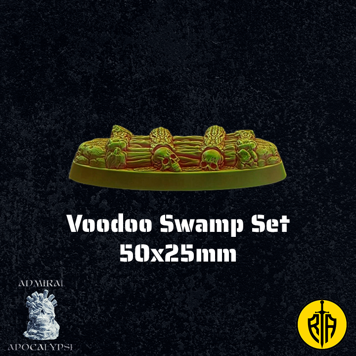 Swamp Set - 50x25mm baseAdmiral_Apocalipse_bases_resinarmies.com_3dprinted_miniatures_store_resin_mini