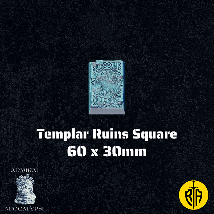 Templar Ruins Square - 60x30mmAdmiral_Apocalipse_bases_resinarmies.com_3dprinted_miniatures_store_resin_mini
