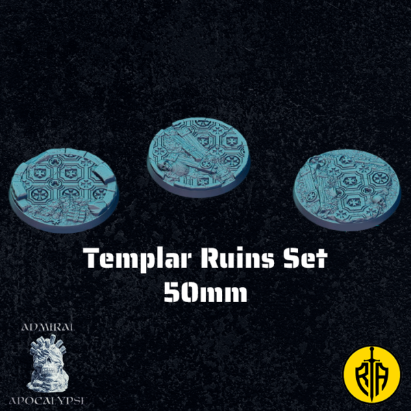 Templat Ruins Set - 50mm baseAdmiral_Apocalipse_bases_resinarmies.com_3dprinted_miniatures_store_resin_mini