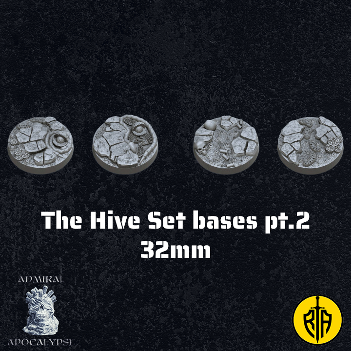 The Hive Set Bases pt.2 32mm_Admiral_Apocalypse_resinarmies.com_3dprinted_miniatures_store_resin_minis