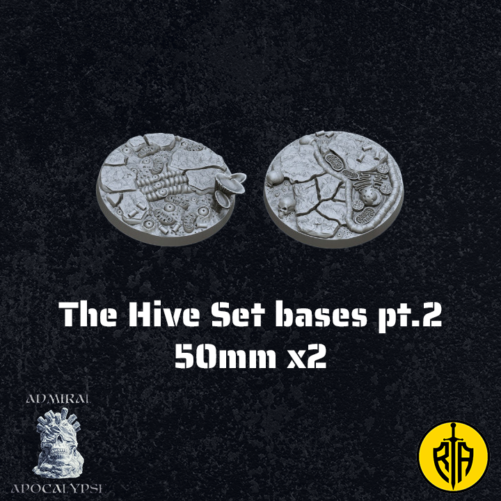 The Hive Set Bases pt.2 50mm x2_Admiral_Apocalypse_resinarmies.com_3dprinted_miniatures_store_resin_minis