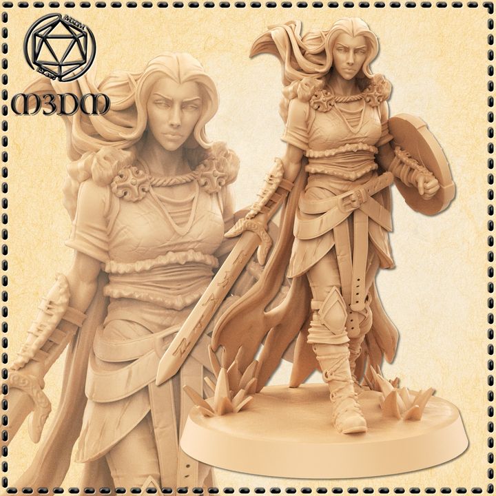 720X720-Female Elven Fighter Vault Large_m3dm_resinarmies.com_3dprinted_miniatures_store_resin_mini
