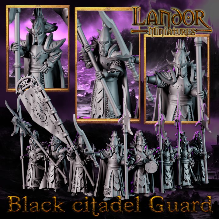 720X720-Black Citadel Guard 1_landor_resinarmies.com_3dprinted_miniatures_store_resin_minis