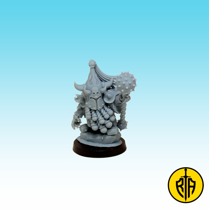 Fire dwarf with champion mace_MOM_Miniatures_resinarmies.com_3dprinted_miniatures_store_resin_minis