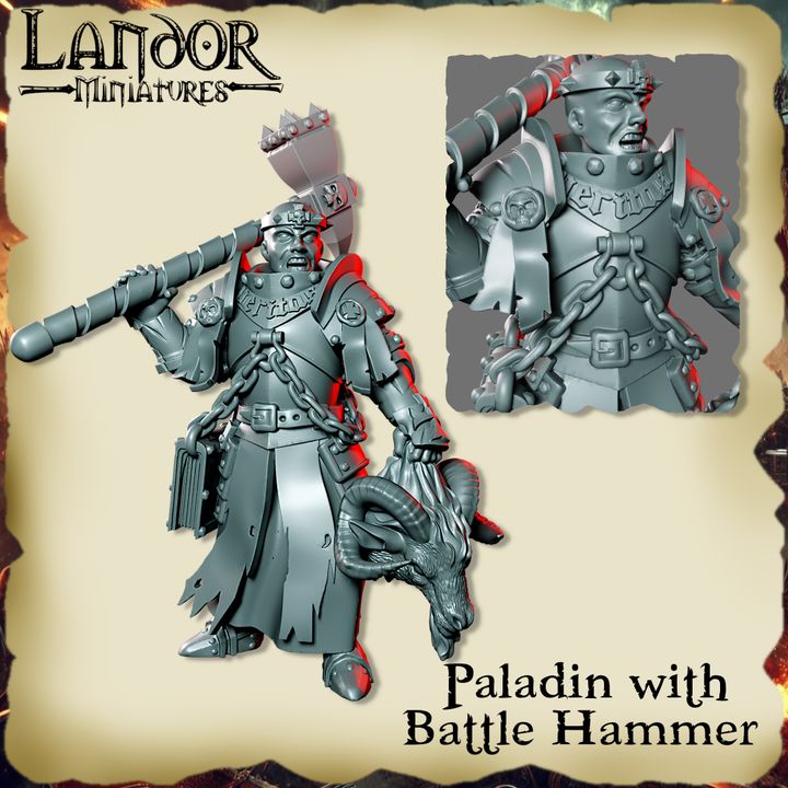720X720-Paladin with Battle Hammer2_landor_resinarmies.com_3dprinted_miniatures_store_resin_minis